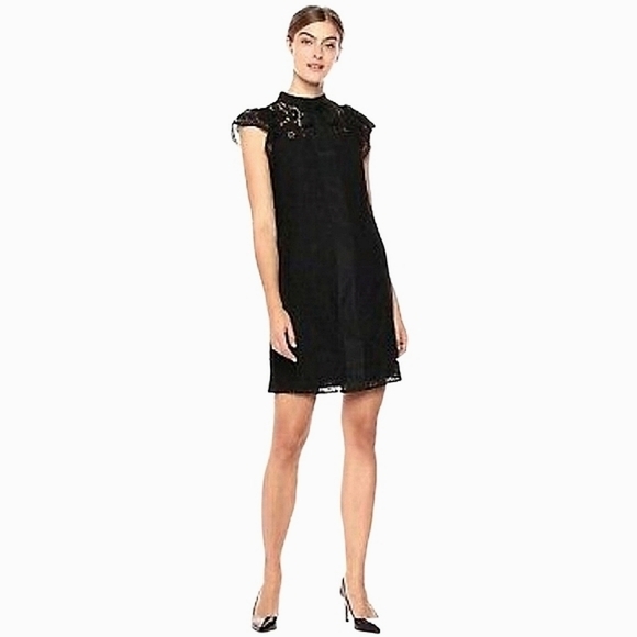 Nanette Lepore Lace with Bow Tie Mini Dress, Size 8, Black - Picture 5 of 10